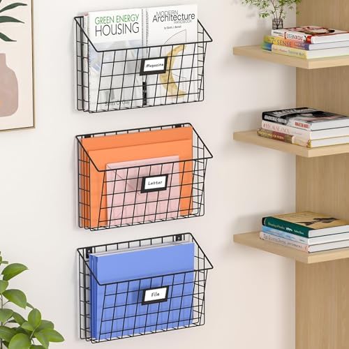 X-cosrack 3-Tier Detachable Hanging Wall Files, Wall Mounted Mail Basket by X-cosrack