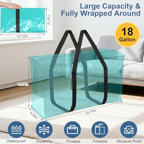 3Pcs Extra Large Heavy Duty Moving Bags with Reinforced Zippers & Handles - Image 2