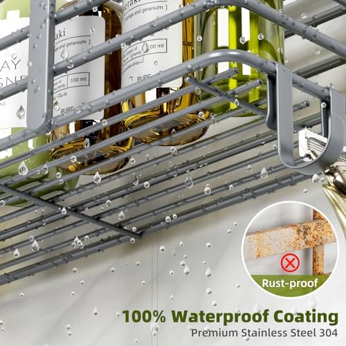 Yougai Dark Gray Shower Shelves, Bathroom Organizers and Storage - Image 4