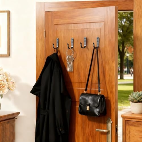 BREYDROK 20Pack Towel Hooks for Bathroom, Heavy Duty Black Metal Wall Hooks - Image 6