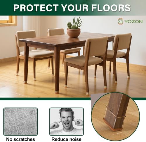 YOZON Chair Leg Floor Protectors Silicone Caps Felt Furniture Pads Covers - Image 5