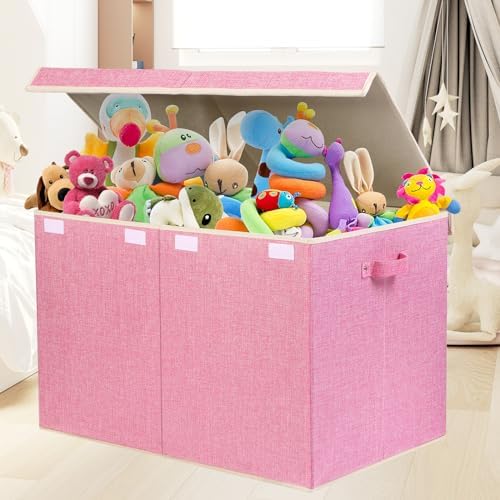 122L Large Toy Box Chest Storage with Lid, Collapsible Kids Toy Storage - Image 5