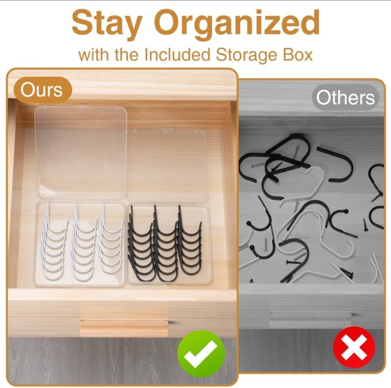 10Pcs Wall Hooks, Black Metal Coat and Towel Hooks, Holds Up to 40 lbs - Image 7