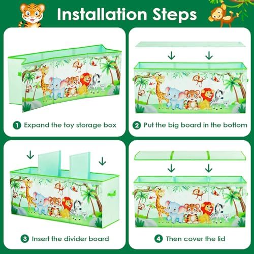 decalsweet Large Toy Box Collapsible Chest Organizer with Flip Lid for Kids - Image 7