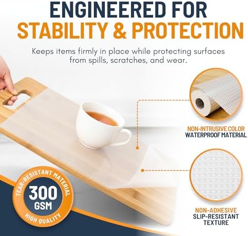 Refrigerator Liners for Shelves (12 Pack) by Linda’s Essentials - Non-Adhesive Shelf or Drawer Liner, BPA-Free Fridge Mats for Kitchen & Cabinets, Easy to Clean, Ideal Household Essentials (Clear) - Image 4