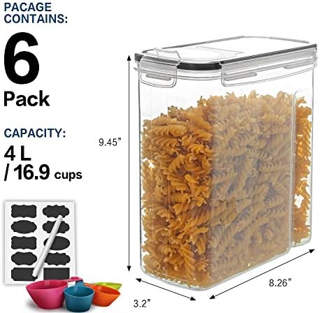 M MCIRCO 6 Piece 4L /135.2oz Cereal Container Set, Food Storage Containers - Image 2