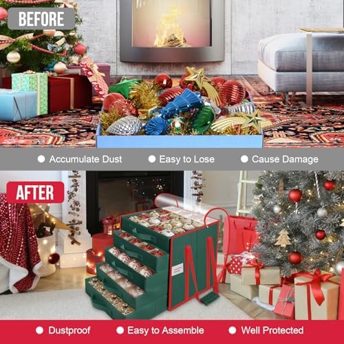 Christmas Ornament Storage Box,5 Tier Holds Up to 100-3” Holiday Décor - Image 3