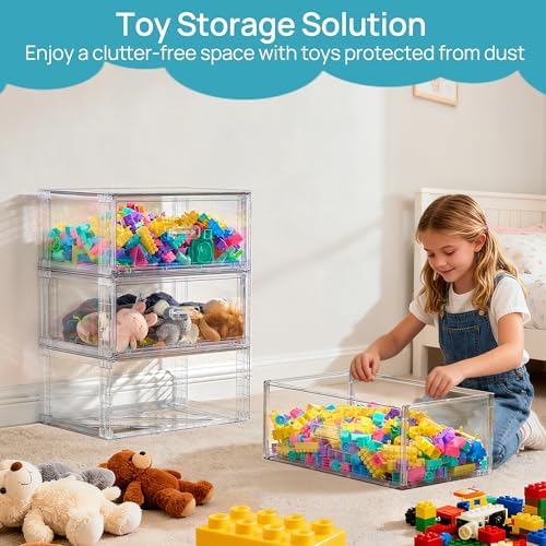 Vtopmart 4 Pack Large Clear Stackable Storage Drawers 23QT - Image 2