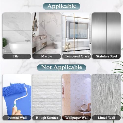 EAGMAK 4 Pack Transparent Shower Caddy Adhesive for Replacement, No Drilling, Soap Holder, Bathroom Storage Shelves and Kitchen Racks - Image 5