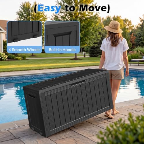 Outdoor Storage Box Waterproof, 82 Gallon Deck Box for Patio Storage - Image 3