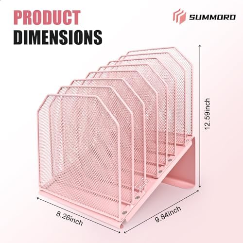 SUMMORO Inclined File Organizer for Desk, 7-Section Vertical File Holder - Image 3
