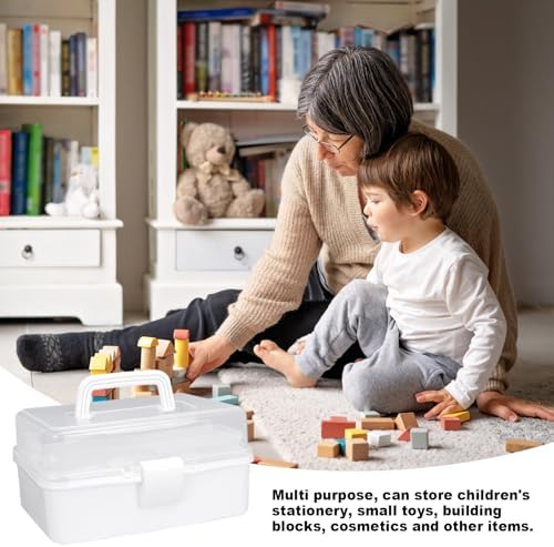 10Inch Tackle Box Organizer and Storage,Three-Layer Sewing Box With 2 Trays - Image 3