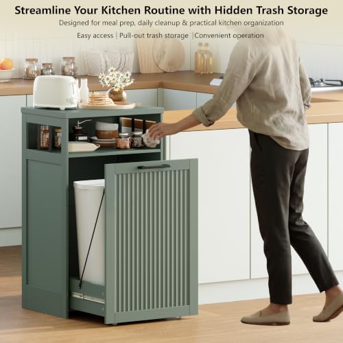 13 gallon Pull Out Trash Can Cabinet for Kitchen- Hidden Garbage Storage - Image 7