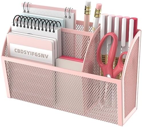 DALTACK 3-Grid Magnetic Pencil Holder, Strong Magnet Locker Organizer, Pink by DALTACK