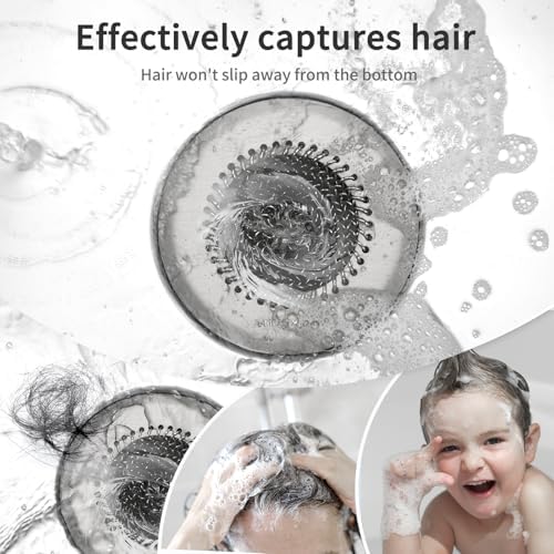 TRAPMATE Hair Catcher Shower Drain, Prevent Clogging Bathtub Drain Hair Catcher, Easy Clean 304 Stainless Steel Shower Drain Cover Protector for Bathroom Regular & Pop-up Drain (Light Gray) - Image 3