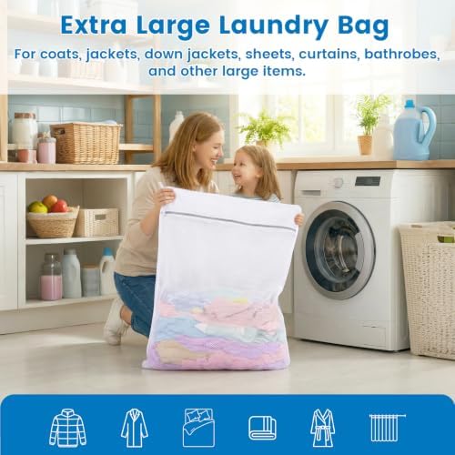 Dntorx 3 Pack X-Large + XX-Large + XXX-Large Mesh Laundry Bag for Delicates - Image 3