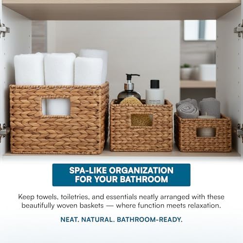 Honey-Can-Do Woven Water Hyacinth Wicker Storage Baskets, Nesting Set of 3 - Image 6