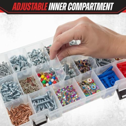 Storage and Tool Box-Durable Organizer Utility Box-4 Drawers with 19 Compartments Each for Hardware, Fish Tackle, Beads, and More by Stalwart (Purple) - Image 3