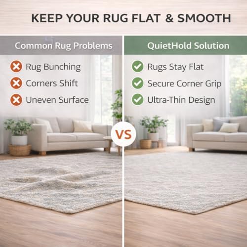 Corner Rug Grippers 12 Pack, Non Slip for Hardwood Tile Laminate, Reusable Adhesive - Image 4