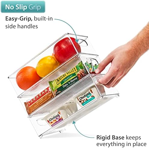 Sorbus Fridge Organizers and Storage, Clear Stackable Bins (Medium, 6 Pack) - Image 5