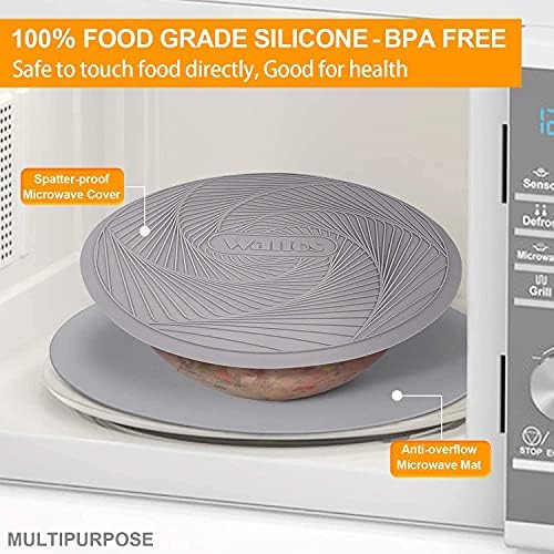 Silicone Microwave Mats, Walfos Heat Resistant Multi-Purpose Microwave Trivet Mat, Non-Slip, BPA Free and Dishwasher Safe, Perfect for Microwave, Oven and Hot Pan, 2 Pieces - Image 6