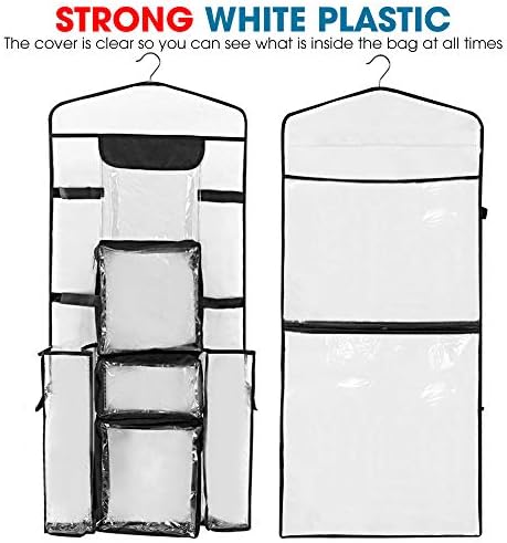 ProPik Hanging Double-Sided Gift Wrap Organizer, Wrapping Paper Storage with Multiple Front and Back Pockets, Organize Your Gift Bags Bows Ribbons 40”X17" Fits 40 Inch Rolls (Black seam) - Image 2