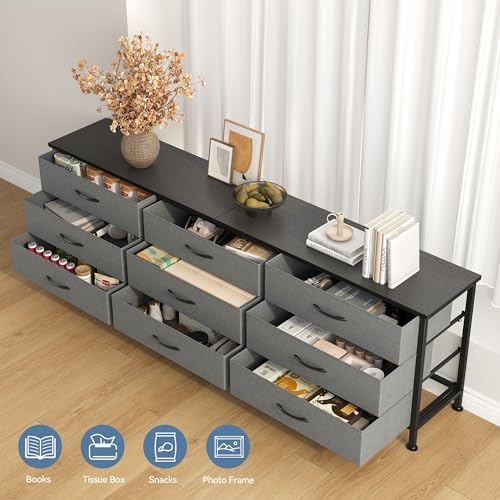 DUMOS TV Stands for Living Room Furniture with 9 Fabric Drawers - Image 4