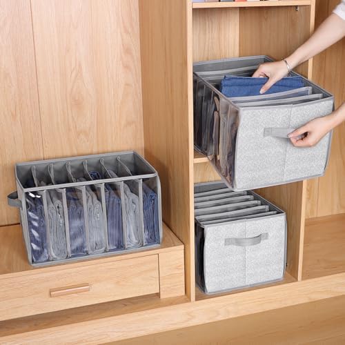 Zilink Wardrobe Clothes Organizer Storage Bin with Dividers, 3 Pack - Image 6