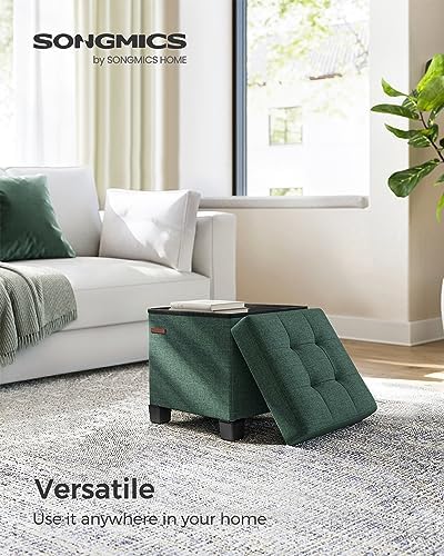 SONGMICS Storage Ottoman, Small Foot Rest, 15 x 15 x 15.7 Inches - Image 3