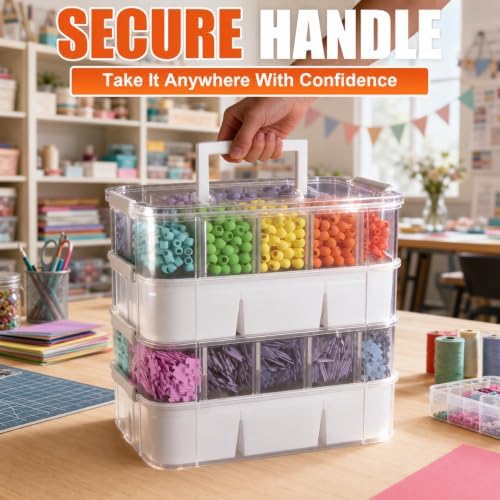 CraftGenes Craft Storage Organizer, 4-Tier Box with 20 Dividers - Image 6