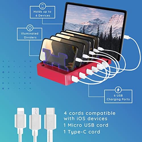 Fast Charging Station for Multiple Devices, 6-Port Multi USB Charging Dock - Image 3