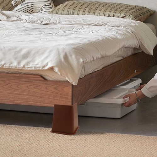 8 Pack Bed Risers 6 inch Heavy Duty Brown, Furniture Risers - Image 4