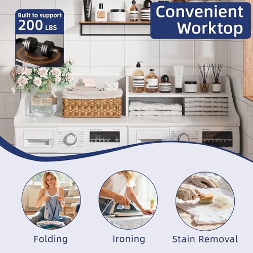 2-Tier 54" Width Washer Dryer Countertop for Laundry Room Organization - Image 6