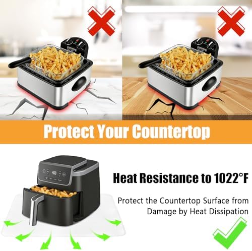 TOHONFOO Heat Resistant Mats for Countertop & Air Fryer, 24x21 in, White - Image 5