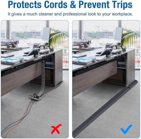 Eapele Floor Cord Cover 6.5ft Cord Covers for Wires on Floor, Heavy Duty Extension Cord Cover, Rubber Floor Cable Cover, Prevent Trip Hazard for Sidewalk Home Office Outdoor or Indoor Settings - Image 7