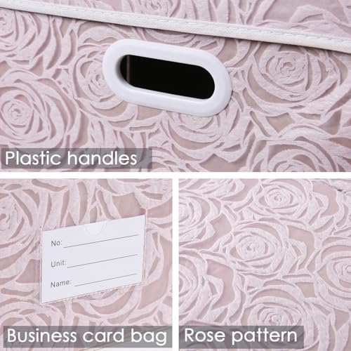 PRANDOM Extra Large Collapsible Storage Cubes with Lids Fabric Decorative Storage Bins Boxes Organizer Baskets with Cover Handles for Bedroom Closet Living Room 19.6x15.7x11.8 Inch 3 Pack - Image 4