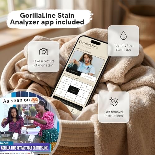 GorillaLine Max - Retractable Clothesline Indoor Outdoor Clothes Line - Heavy Duty Clothes Drying Laundry Line - Wall Mounted Drying Rack - Air Dry Clothing - Max Tighten with GorillaGrip - Image 6