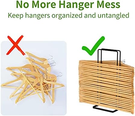 EASTTOWEST Hanger Organizer Stacker for Closet Laundry Room,Holds up 110 Wire Hanger,Black Carbon Steel Clothes Hanger Storage Rack Holder for Adult or Child - Image 3