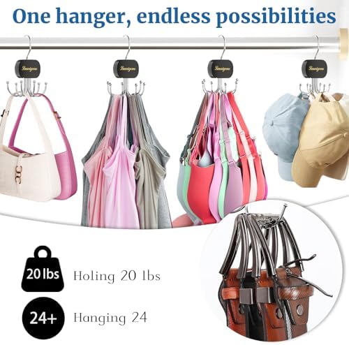 Belt Organizer for Closet,2PCS Tie Rack, Belt Tie Hanger for Closet,Tie Organizer for Men,Hanging Closet Organizer Hook for Belt, Bra, Tank Top, Tie, Scarf, Hat, Purse,Black - Image 3