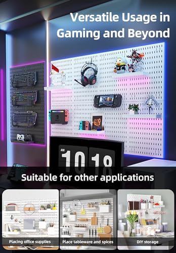 Pegboard Wall Organizer Kit, Modular Storage System, White - Image 3