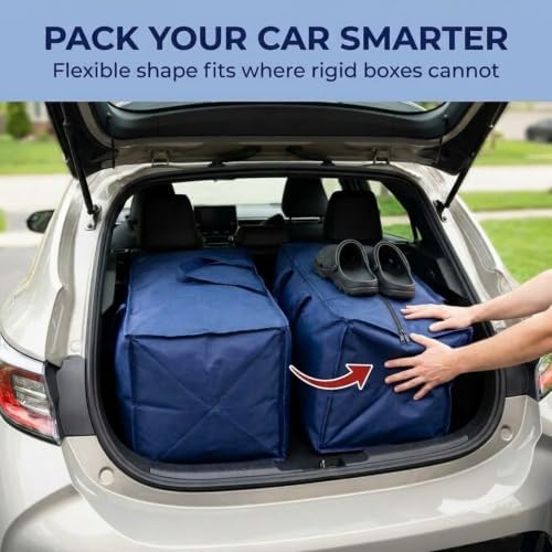 BOX USA 6-Pack Moving Bags with Strong Handles & Zippers - Heavy Duty Extra Large Packing Bags for Storage, Moving Boxes, Dorm & College Supplies, Blue - Image 4