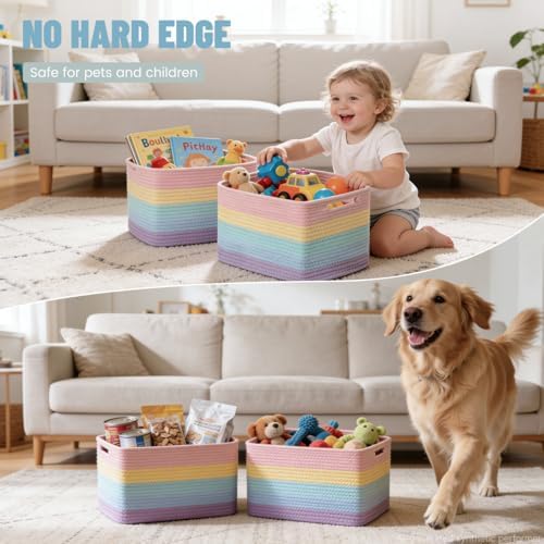 5 Pack Woven Storage Baskets, Decorative Storage Bins for Organizing - Image 3