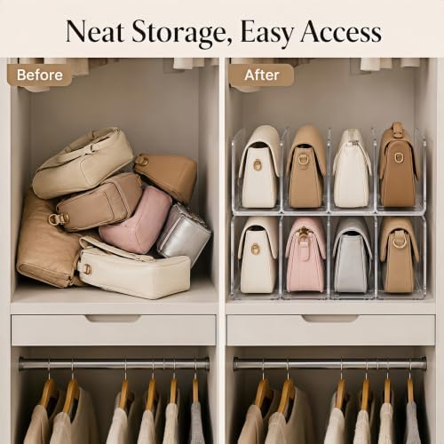2 Pack Acrylic Purse Organizer for Closet - Image 3