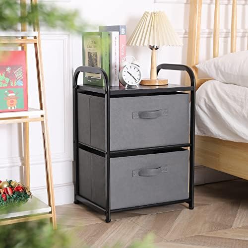 MAX Houser Dresser for Bedroom with 2 Drawers, Dark Grey - Image 2