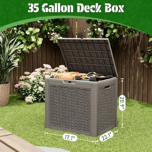 Outdoor Storage Box Waterproof, 35 Gallon Deck Box for Patio Storage - Image 2