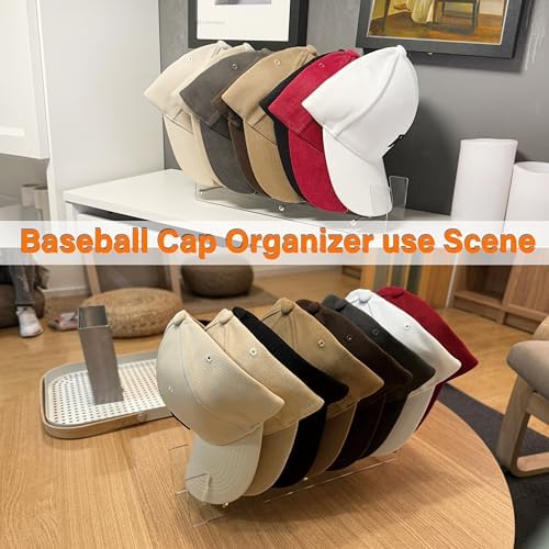 CARUUYI Hat Organizer for Baseball Caps, 2 Pack Clear Acrylic Hat Rack - Image 2