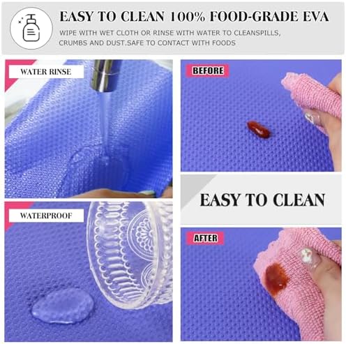 10Pcs Refrigerator Liners, Washable Fridge Liner Shelf Mats Refrigerator Pads for Cupboard Cabinet Drawer Home Kitchen Accessories Organization (Purple) - Image 4