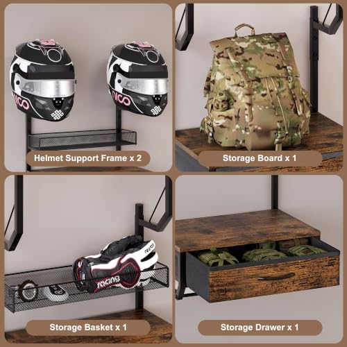 EasyPAG Motorcycle Helmet Holder Wall Mount, 2 Helmet Holder - Image 5
