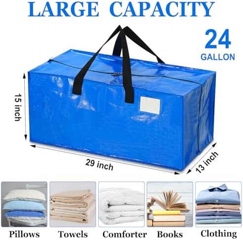 4 Pcs 24 Gallon Extra Large Moving Bags Heavy Duty Storage Bag - Image 3