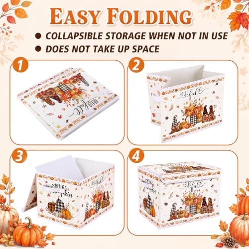 Briwooody Fall Storage Bin with Lid and Carrying Handle Gnome Storage Box - Image 5